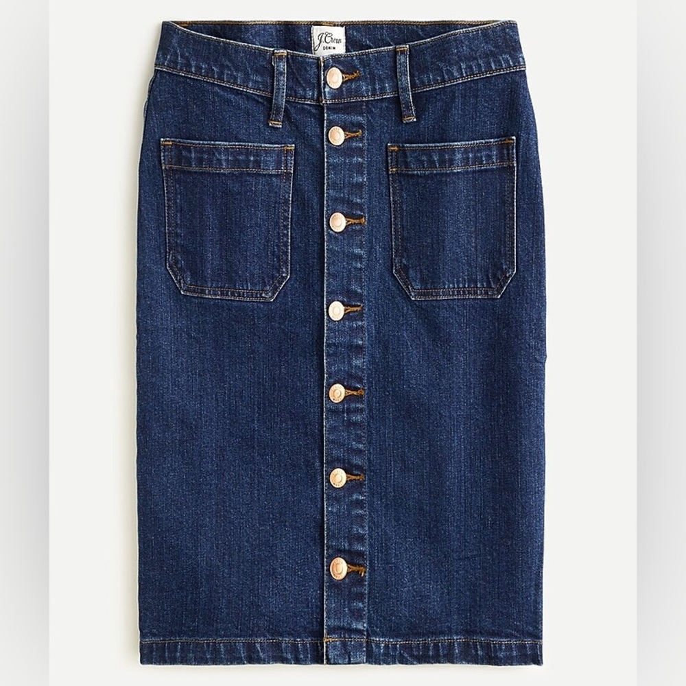 J.Crew Denim button-front skirt, Size 8